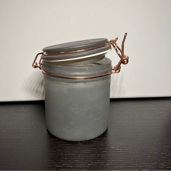Frosted gray jar with rose gold hardware - Picture 3 of 3